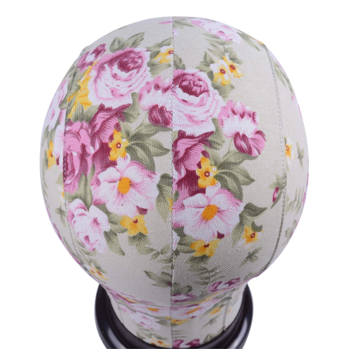 Canvas Mannequin Head for Wig Making and Hair Extensions - Pink Flower
