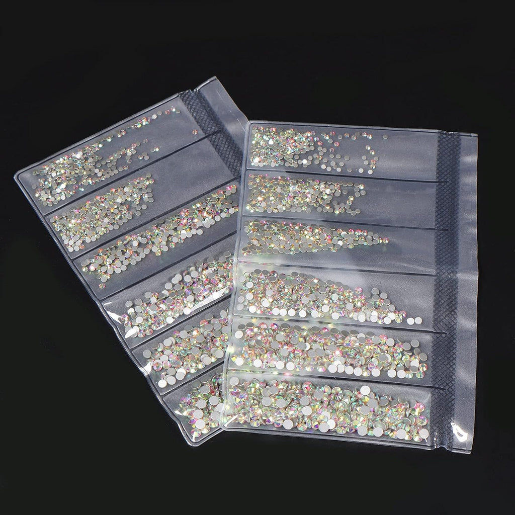 3456 Pcs Nail Rhinestones Set with Crystal AB Flatback Gems for Nail Art & Crafts