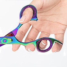 Salon Hair Cutting Scissors with Leather Pouch - Razor Sharp Blades for Men & Women