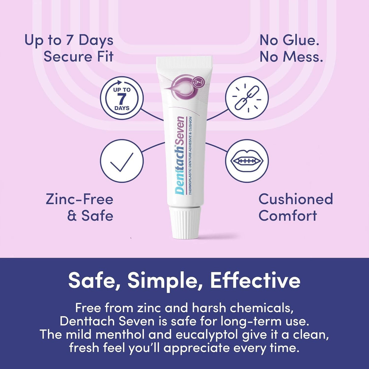 Denture Adhesive Gel - Waterproof Extra Strong Secure Fit for Upper & Lower Dentures
