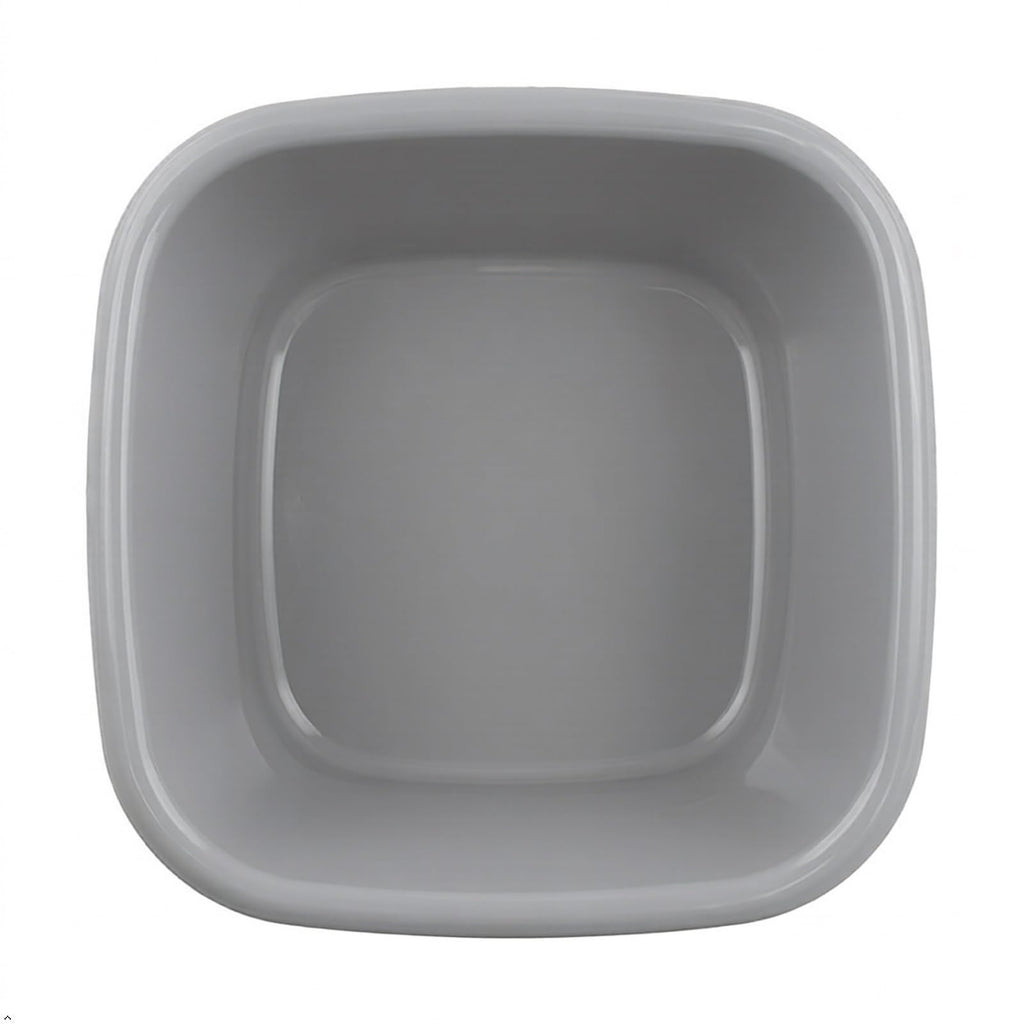12 Quart Square Plastic Wash Basin Set - 4 Pack Gray Multi-Purpose Dish and Laundry Tubs