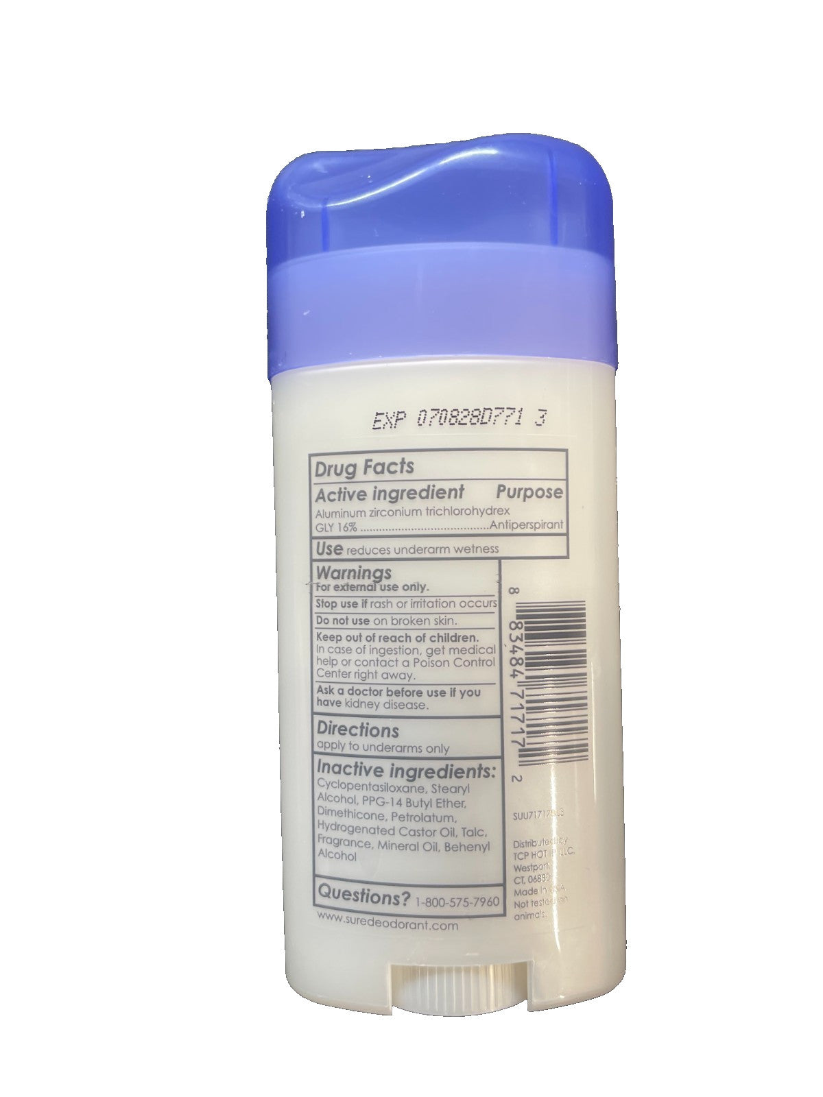 Unscented Antiperspirant Deodorant Stick 2.6oz Pack of 6