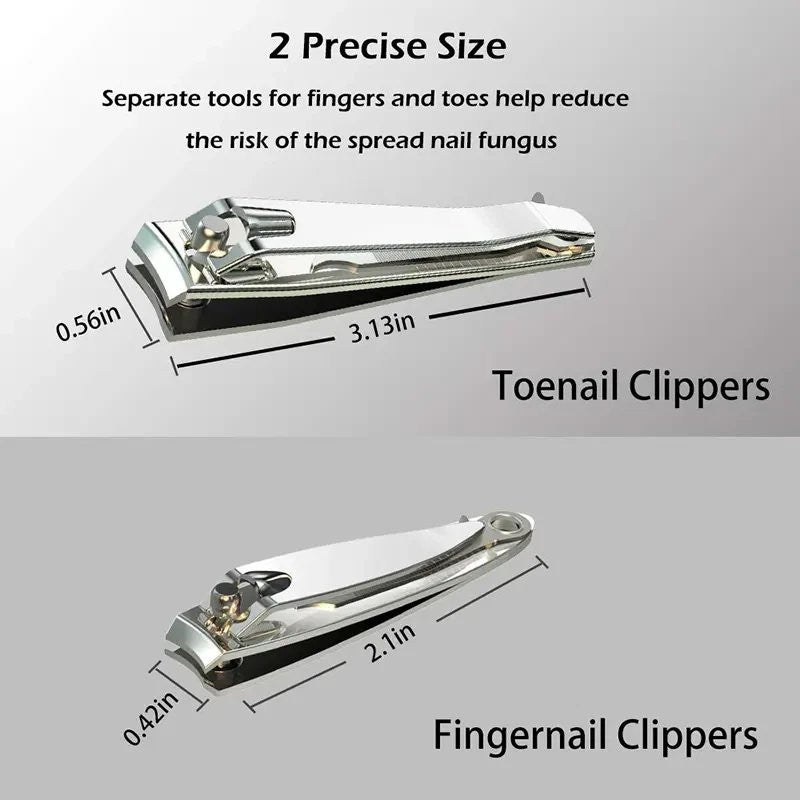 Premium Stainless Steel Nail Clipper Set for Fingernails and Toenails - 4 Pieces