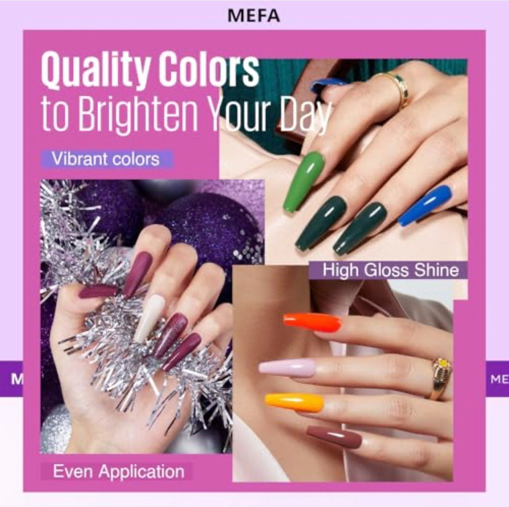 46-Piece Gel Nail Polish Set with Base, Top, Matte & Glitter Coats - 42 Colors