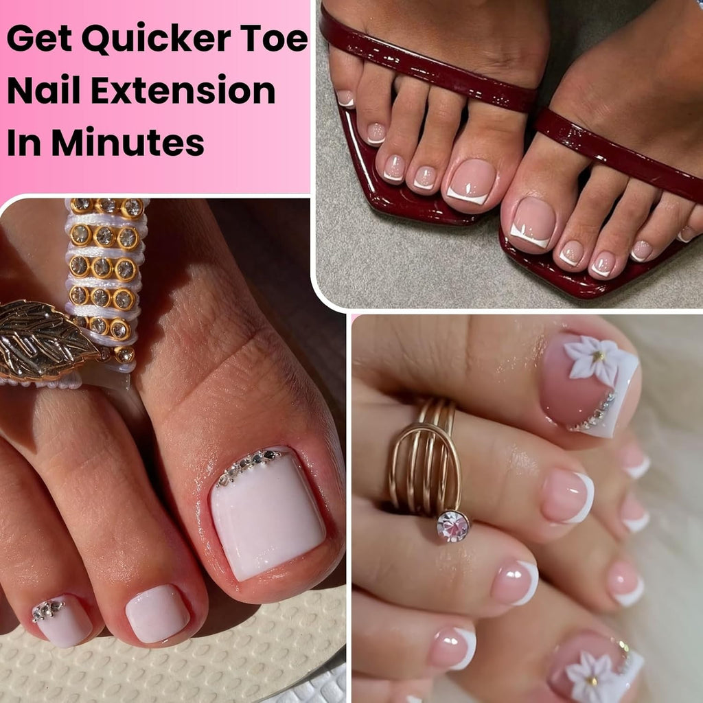 Polygel Toenail Kit with Dual Forms & Long-Lasting Gel for Natural Nails