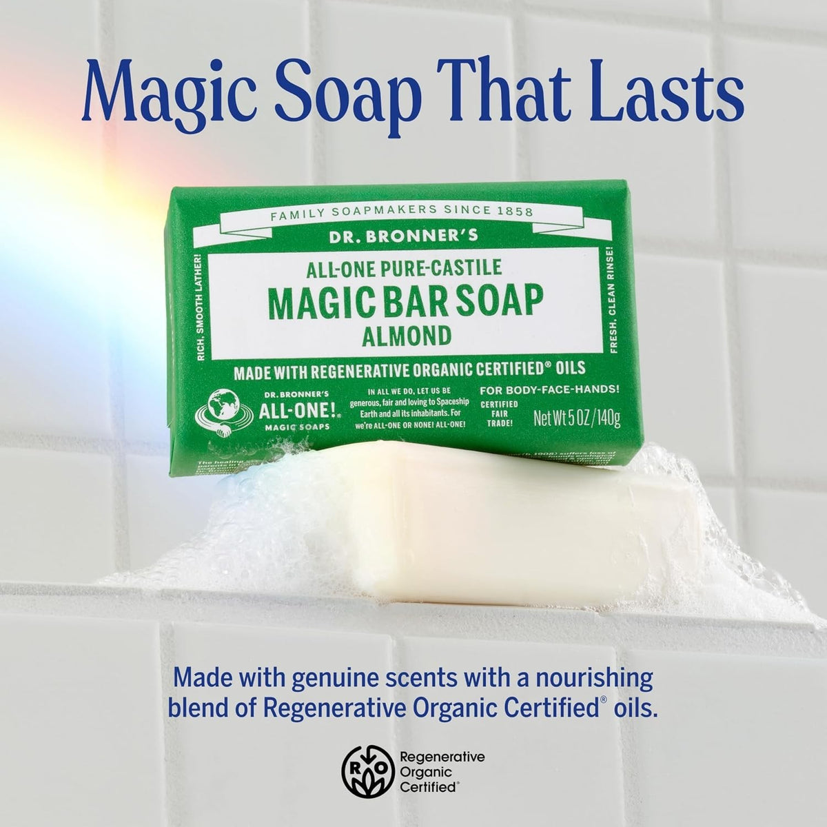 Pure Castile Bar Soap 6oz & 12 Pack Natural Vegan Organic Skin Care