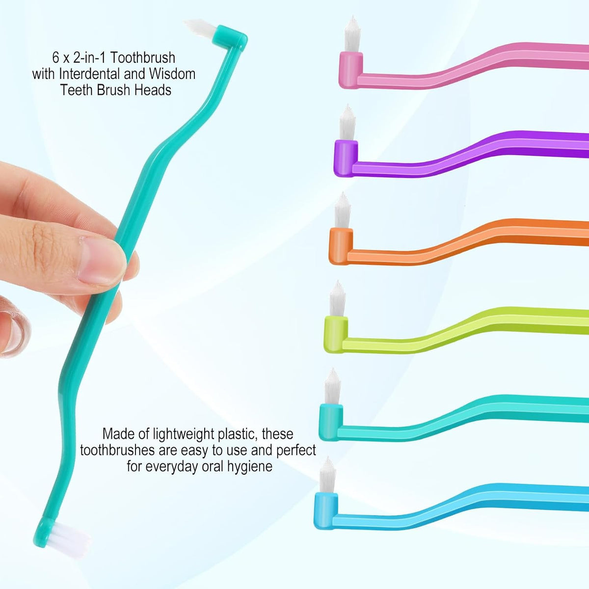 6 Pcs Small Head Orthodontic Interdental & Toothbrush Set for Deep Cleaning