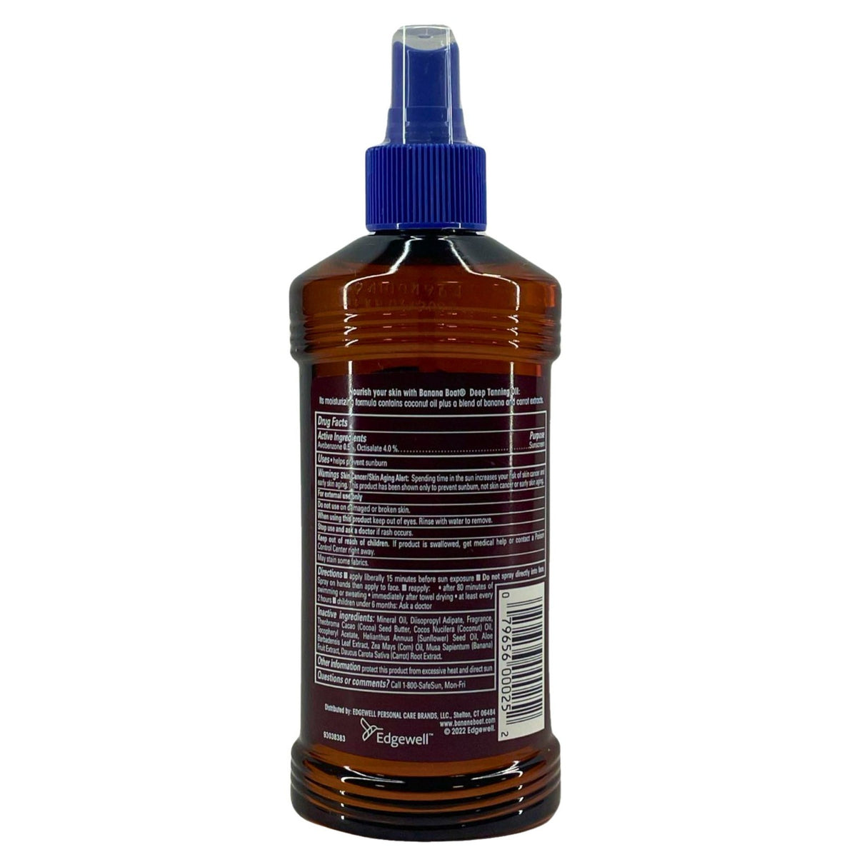 Deep Tanning Spray Oil with Coconut & SPF 4 - 3 Pack, Water-Resistant, 8oz