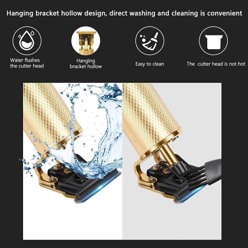 Cordless Professional Hair Clippers & Beard Trimmer for Men & Women - Gold