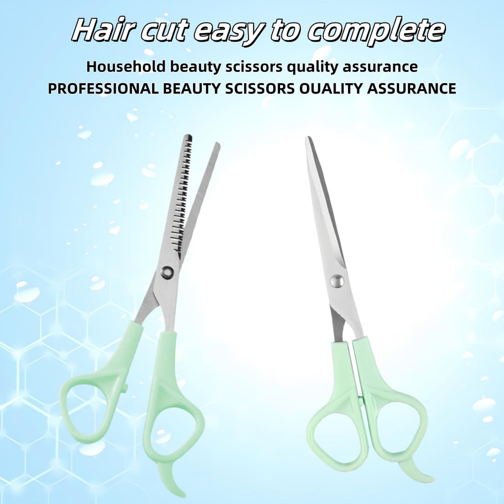Professional Stainless Steel Hair Cutting Shears Set with Thinning Scissors & Comb