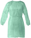 Disposable Isolation Gown, Universal Size, 50 per Case - Green, Latex-Free
