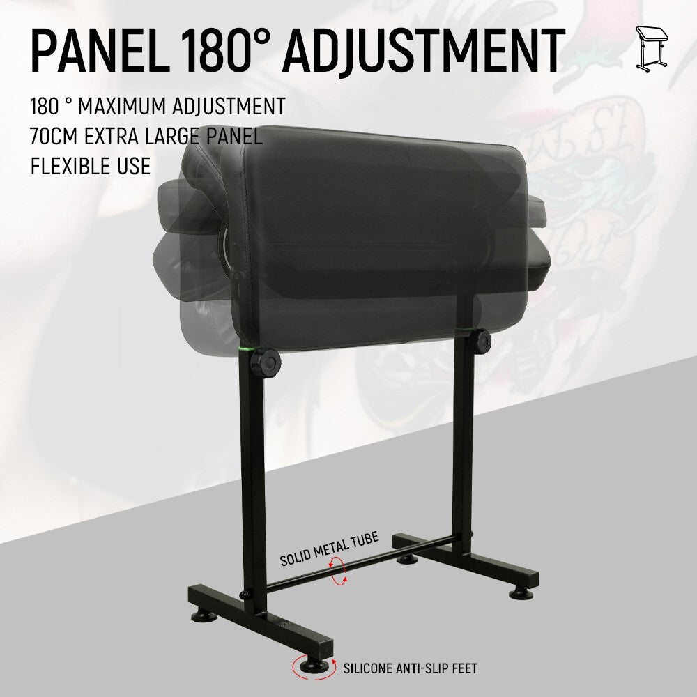 Height-Adjustable Tattoo Armrest Stand with Large Panel and Stable Base
