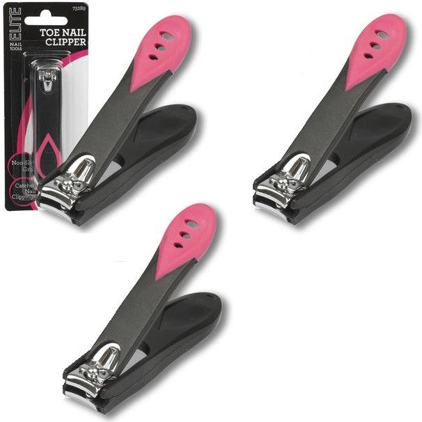 Professional Toe Nail Clippers Set with Non-Slip Grip - 3 Pieces