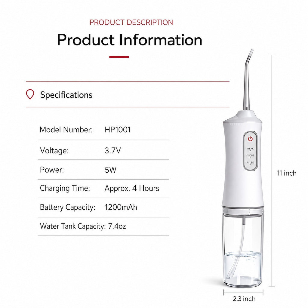 Cordless Water Flosser for Oral Hygiene - Deep Cleaning Tooth and Gum Care