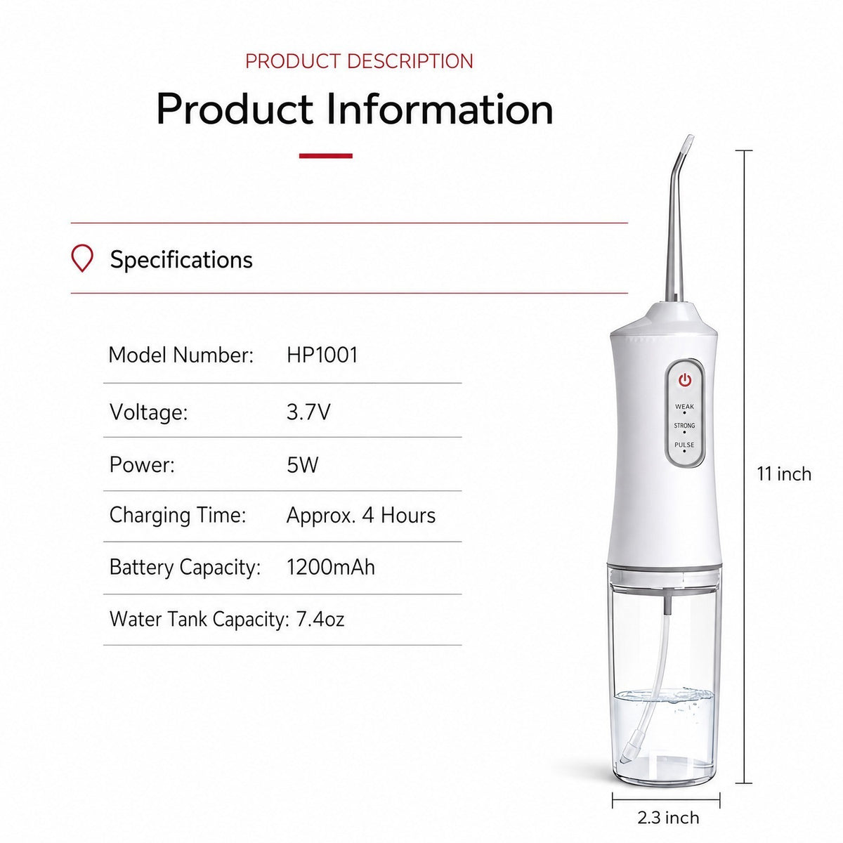 Cordless Water Flosser for Oral Hygiene - Deep Cleaning Tooth and Gum Care
