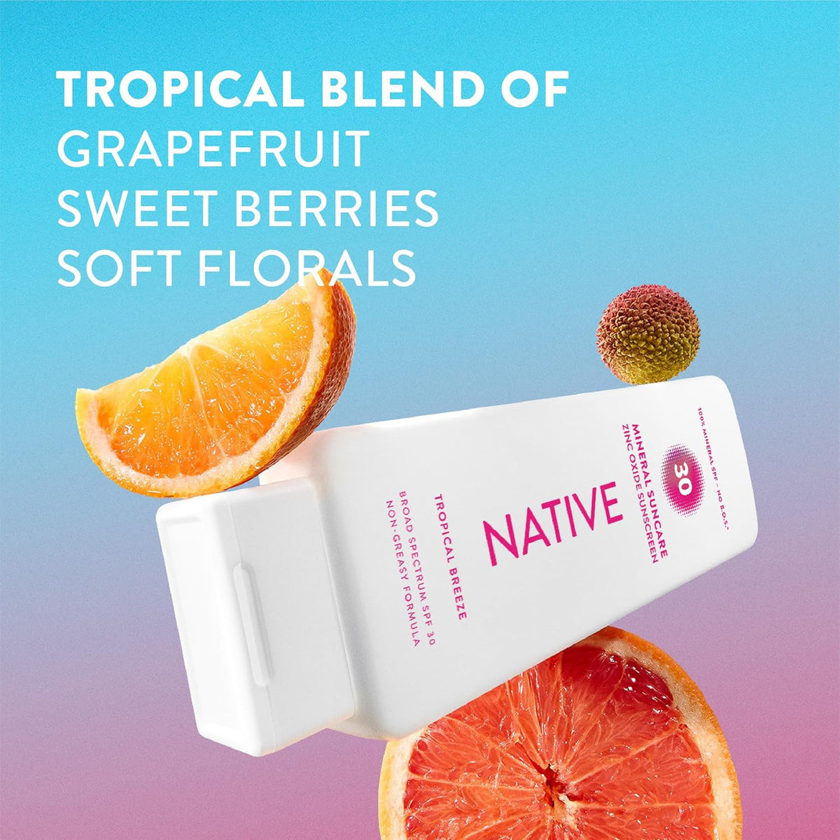 Mineral Sunscreen SPF 30 Tropical Breeze 4.97oz | Zinc Oxide Sun Protection