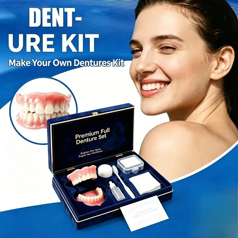 Silicone Denture Cosmetic Teeth Set Upper & Lower for Costume & Photography