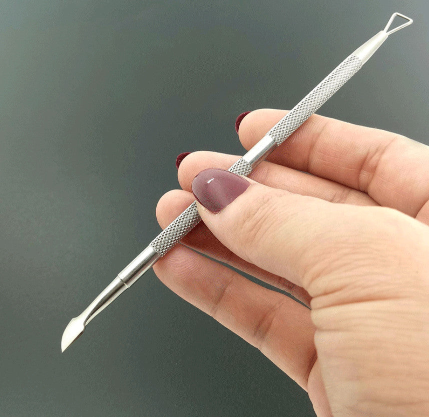 Stainless Steel Cuticle Pusher Remover Nail Tool for Manicure & Pedicure