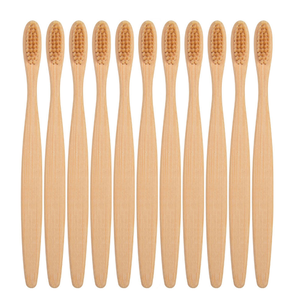 20Pcs Organic Bamboo Toothbrush Set Medium Soft Biodegradable Natural Oral Care