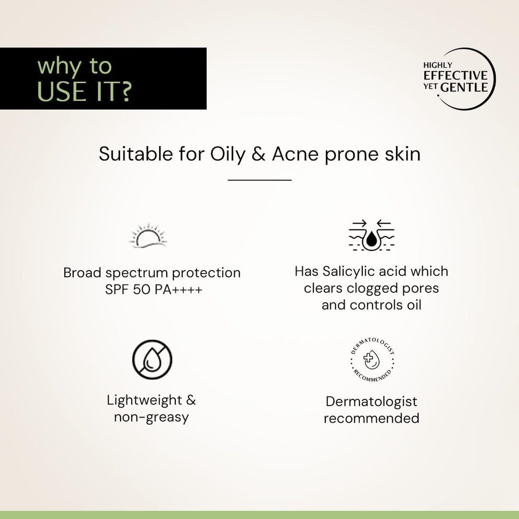 Deconstruct Salicylic Acid Sunscreen SPF 50 PA++++ for Oily & Acne-Prone Skin 50g