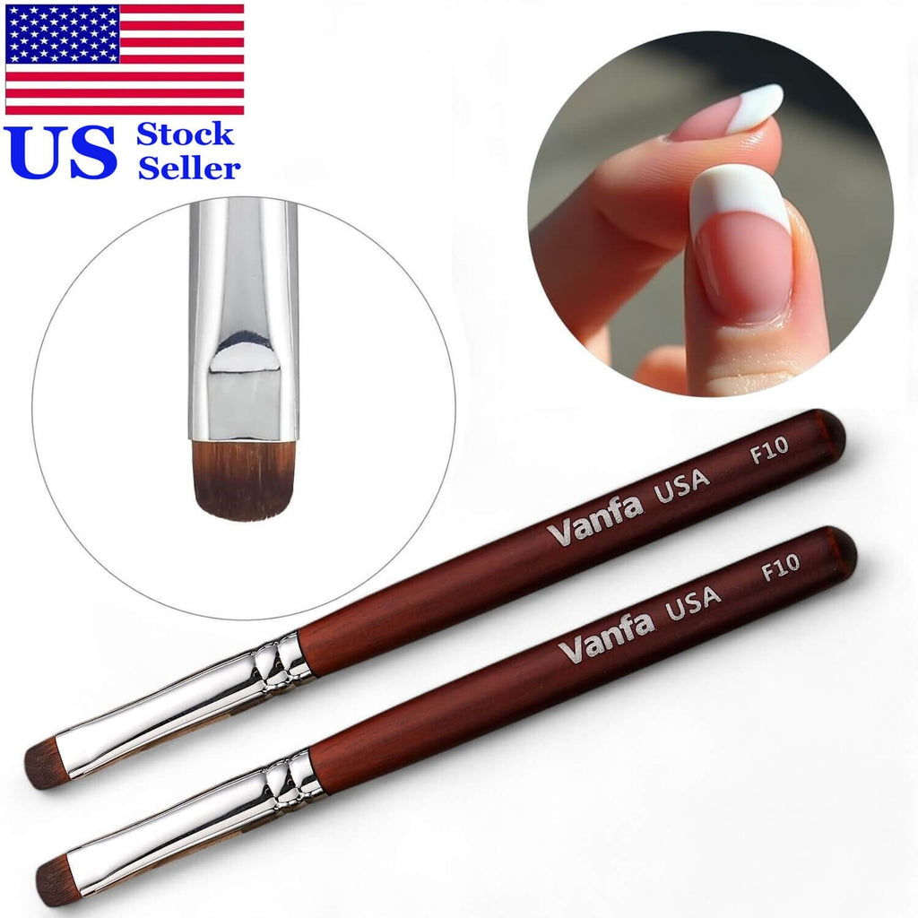 French Nail Brush for Gel Polish - Clean Up Tool for Flawless French Tips - Pack of 2