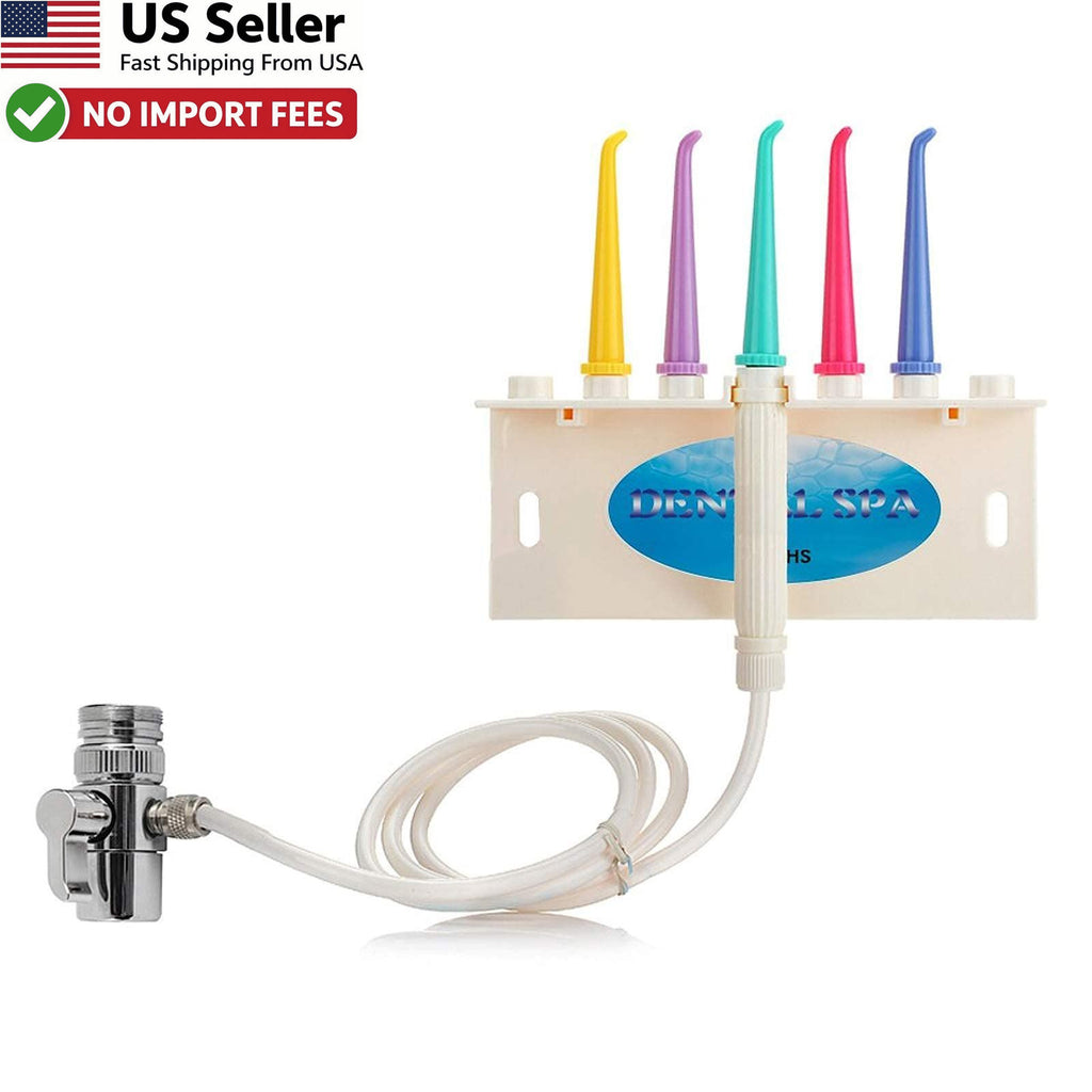 Water Dental Flosser with 5 Jet Tips for Faucet Shower Non-Electric Oral Care
