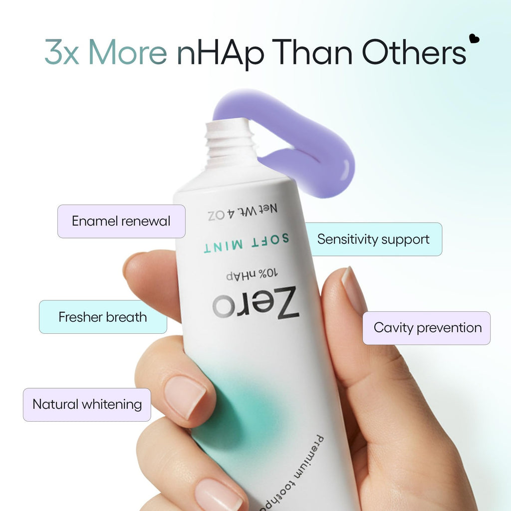 Nano Hydroxyapatite Fluoride-Free Toothpaste for Sensitive Teeth - 10% Remineralizing, Natural Whitening