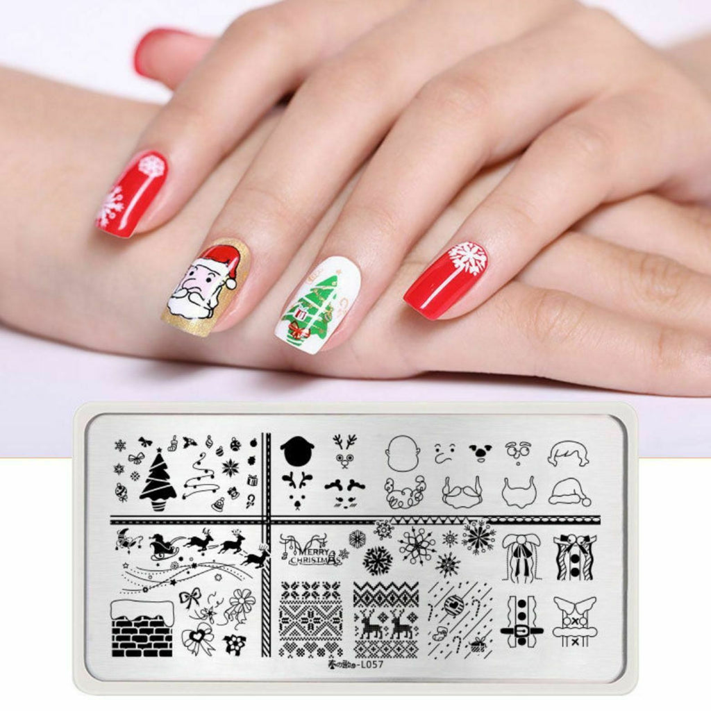 Christmas Elk Santa Claus Nail Art Stamping Plate for DIY Manicure