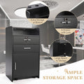 Salon Trolley Cabinet with Drawers & Hair Dryer Holders - Rolling Salon Station