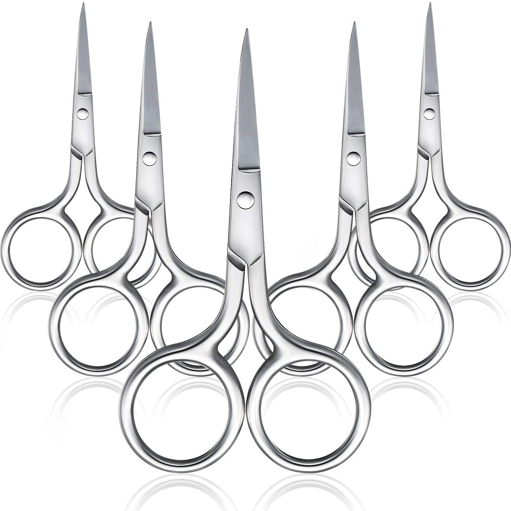 5 Pieces Nose Hair Scissors Stainless Steel Straight Tip Grooming Trimmers