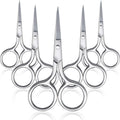 5 Pieces Nose Hair Scissors Stainless Steel Straight Tip Grooming Trimmers