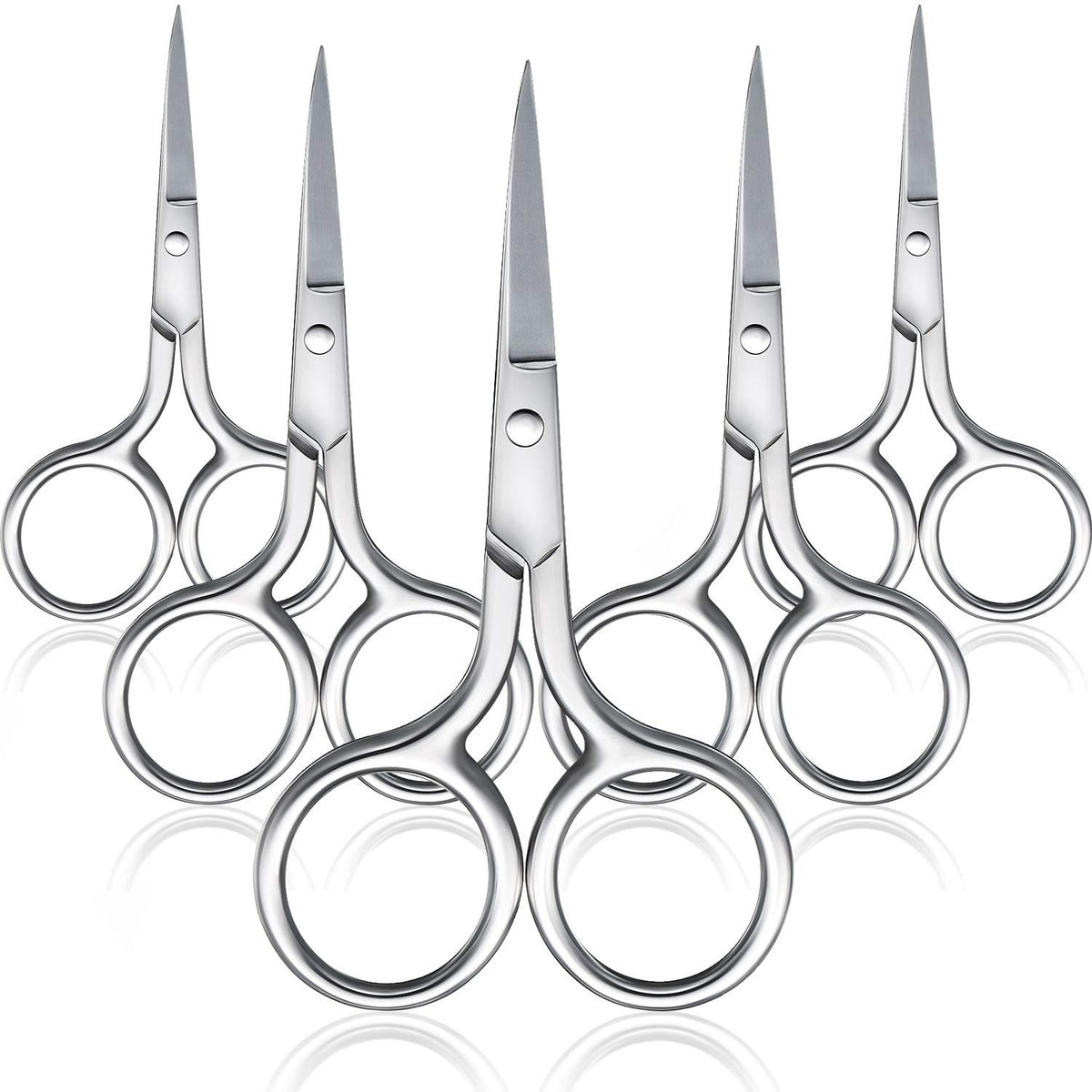 5 Pieces Nose Hair Scissors Stainless Steel Straight Tip Grooming Trimmers