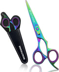 Salon Hair Cutting Scissors with Leather Pouch - Razor Sharp Blades for Men & Women