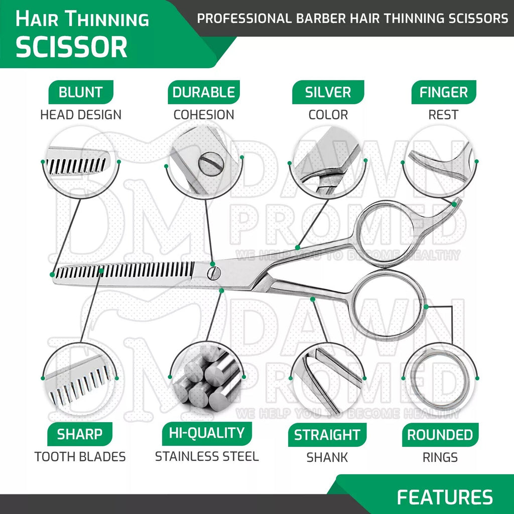 Professional Hair Cutting Scissors Thinning Shears Set - 3 Pieces