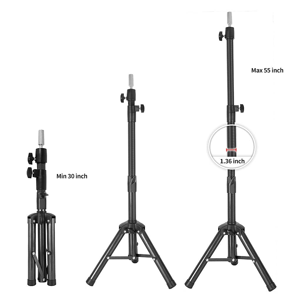 55 Inch Wig Stand Tripod Mannequin Head Support Heavy Duty