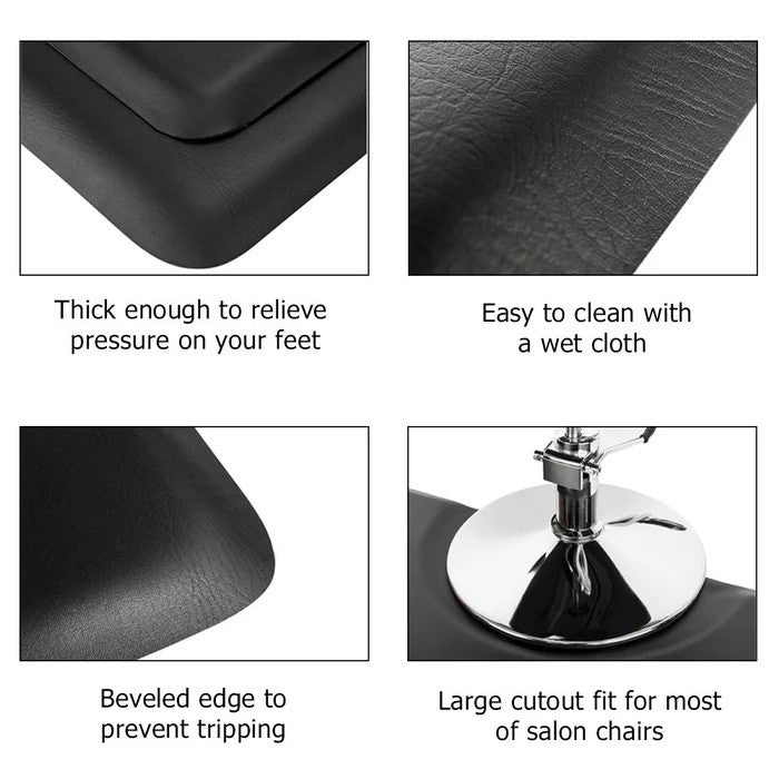 Anti-Fatigue Salon Mat 3ft x 5ft 5/8 Inch Thick Non-Roll Edge Black