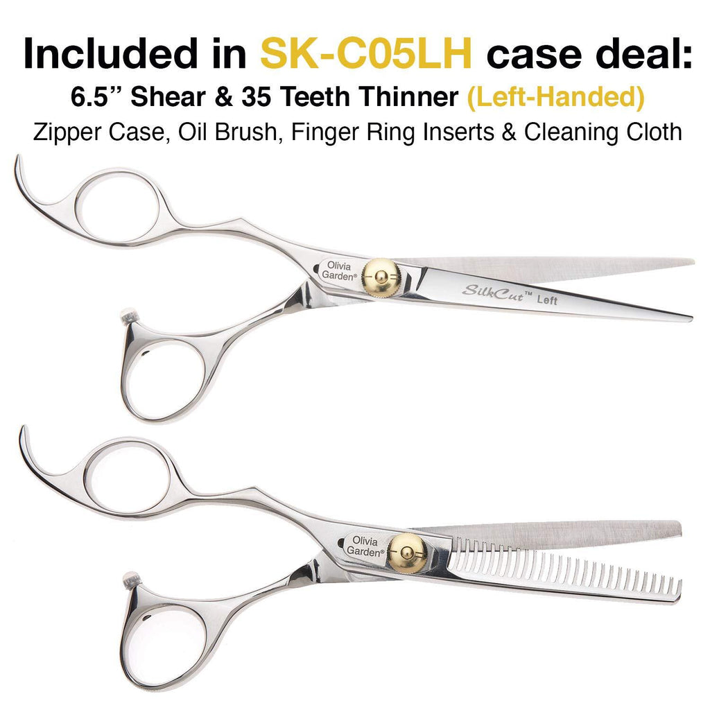 Professional Left Handed Hairdressing Shear and Thinner Set - 6.5 Inches