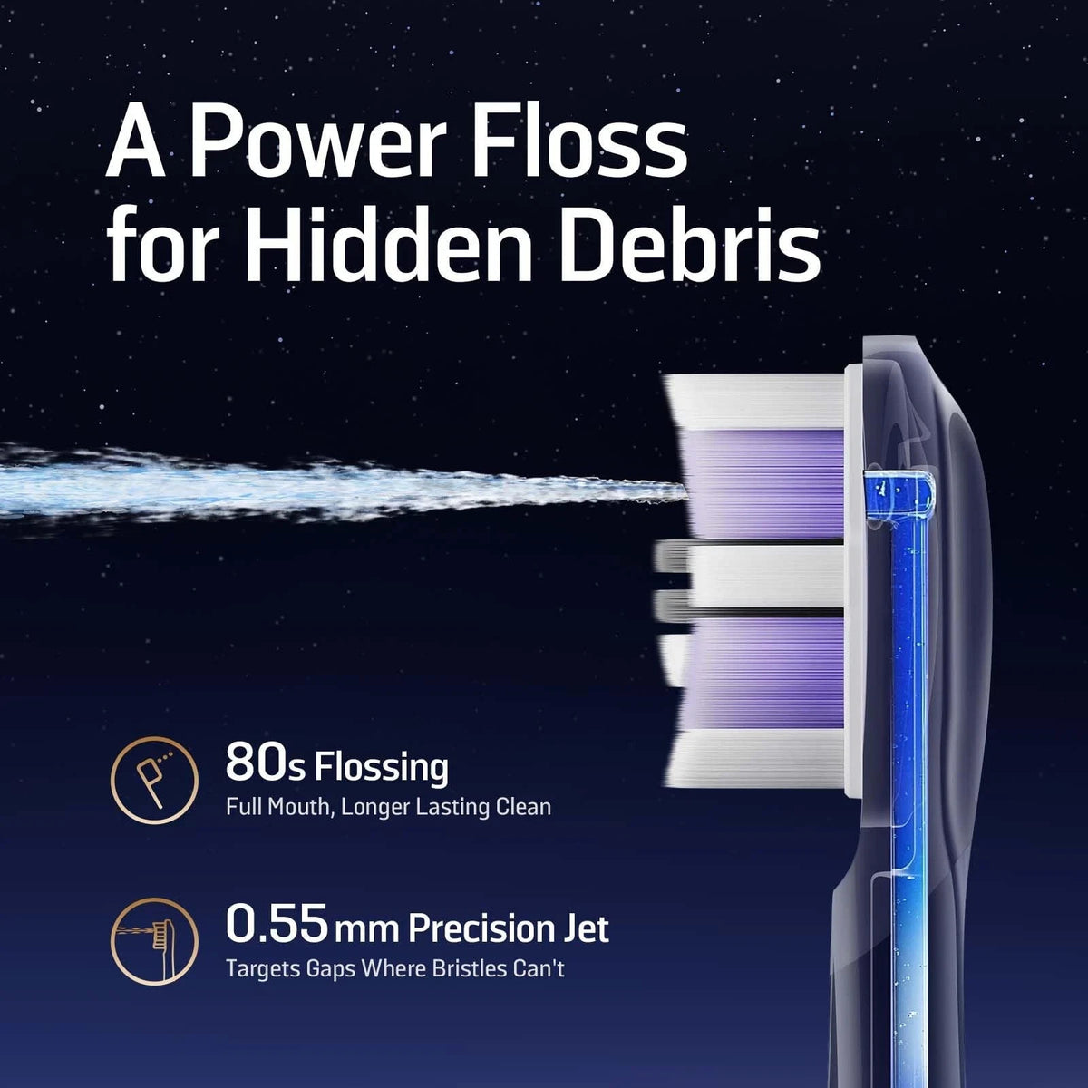 3-in-1 Electric Toothbrush & Water Flosser Midnight Blue - Oral Care