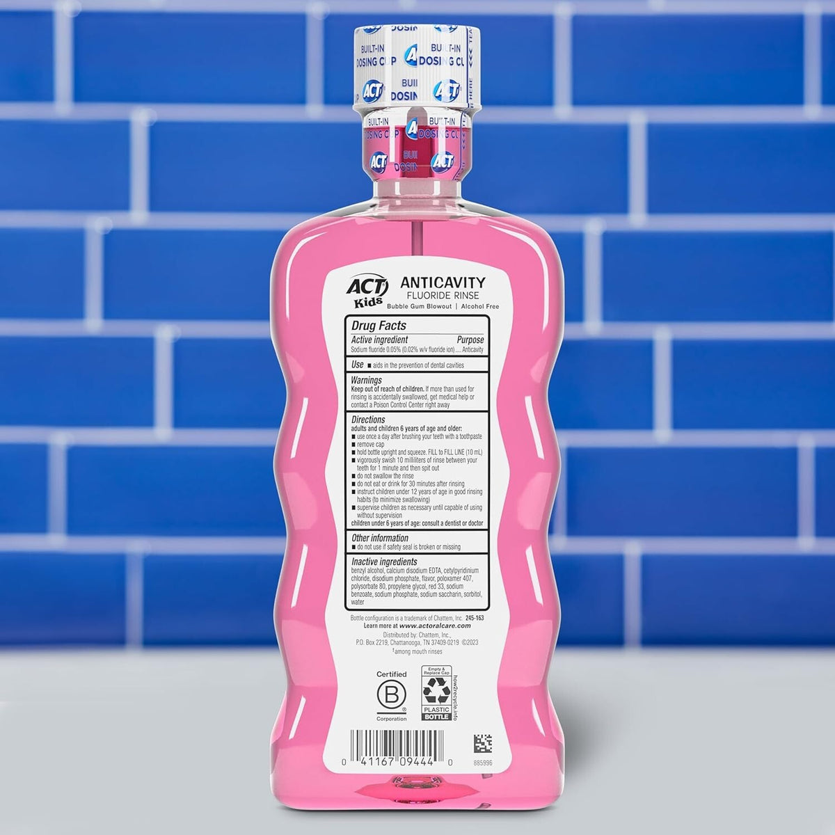 Kids Fluoride Mouthwash Bubblegum Flavor 16.9oz - Cavity Prevention & Fresh Breath