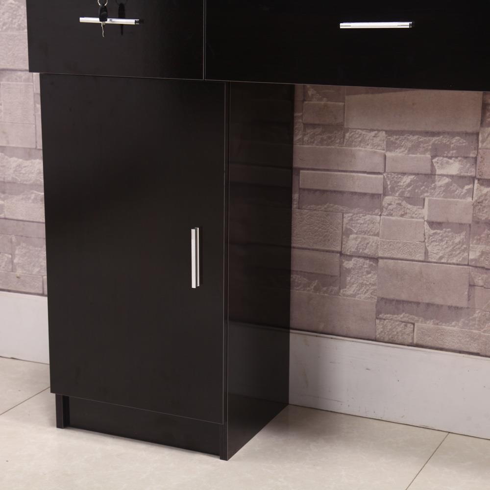 Wall Mount Hair Styling Station Salon Cabinet with Lockable Drawers