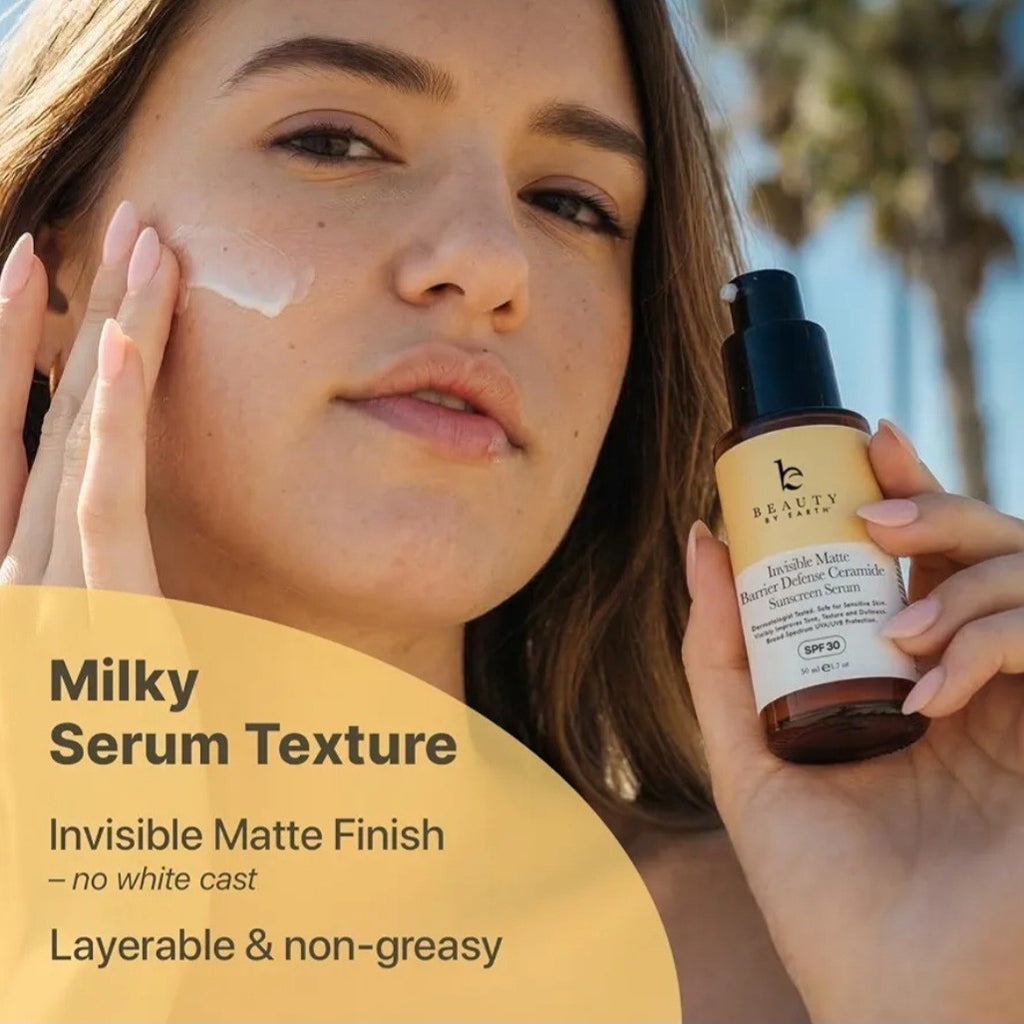 SPF 30 Mineral Sunscreen Serum with Matte Finish & Ceramides - Invisible, Water-Resistant, Non-Nano Zinc Oxide