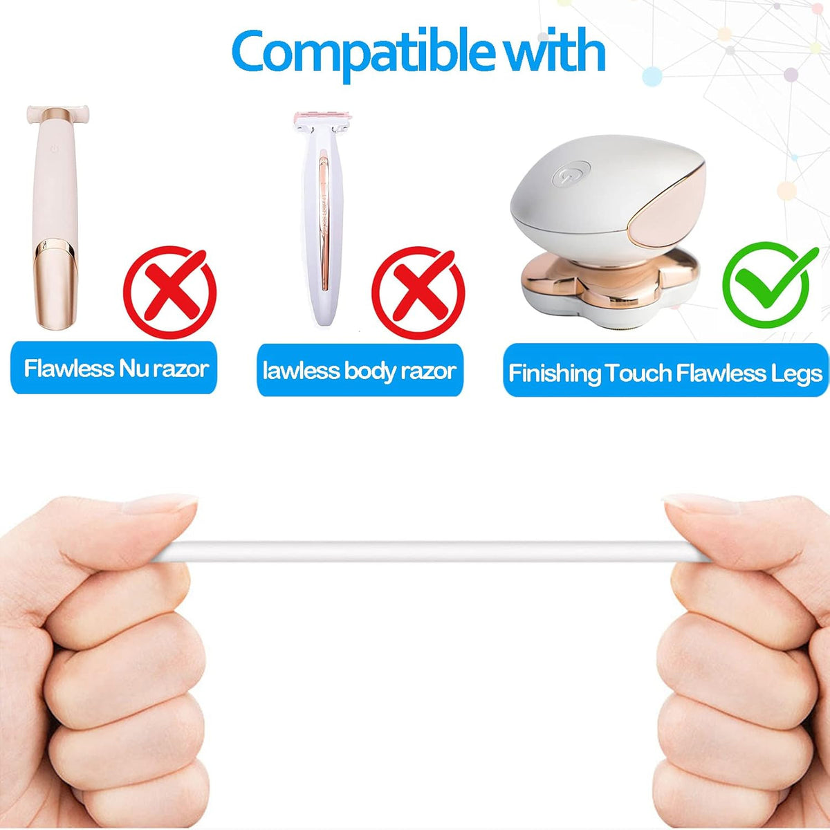 Charging Cable Replacement for Flawless Legs Shaver, Trimmer 2 Pack