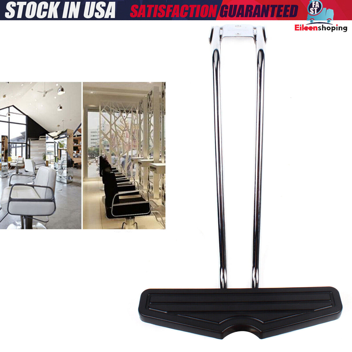 Black Salon Chair Foot Rest for Hydraulic Hair Styling Chairs