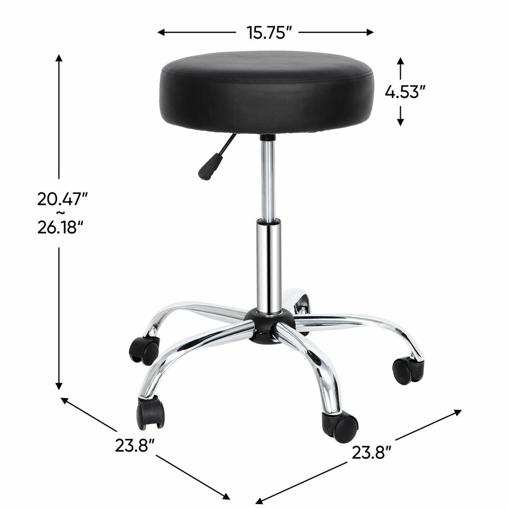 Adjustable Hydraulic Salon & Spa Stool with Swivel & Rolling Base