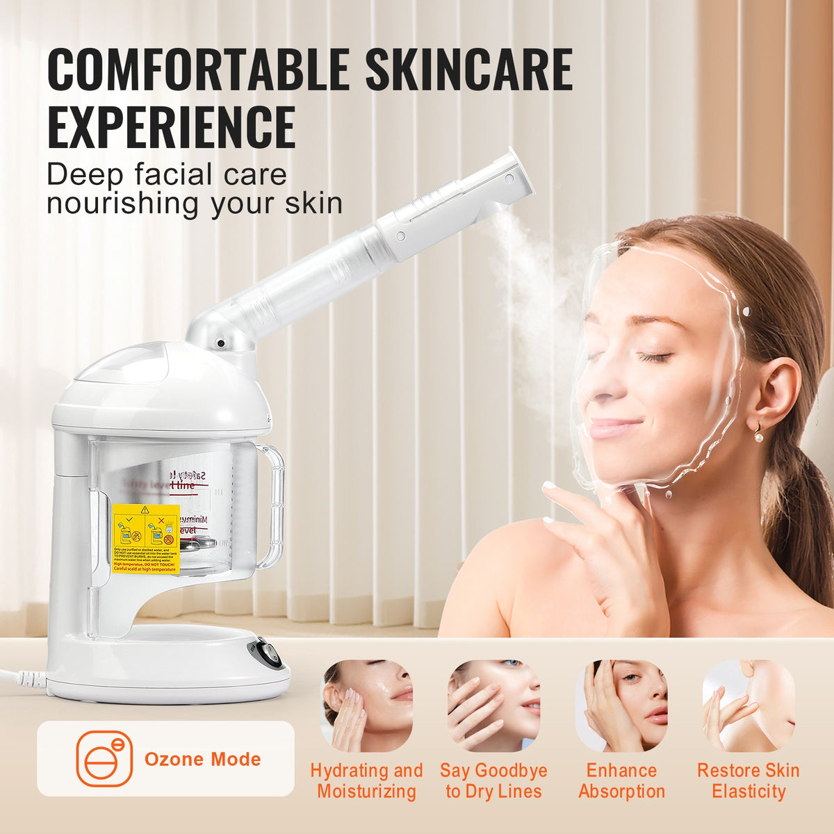 2-in-1 Hair & Facial Steamer with Bonnet Hood - Professional & Home Use