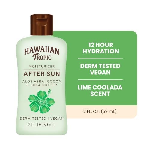 After Sun Lotion Pack of 12 - Aloe Vera Moisturizer, Travel Size 2 fl oz Lime Scent