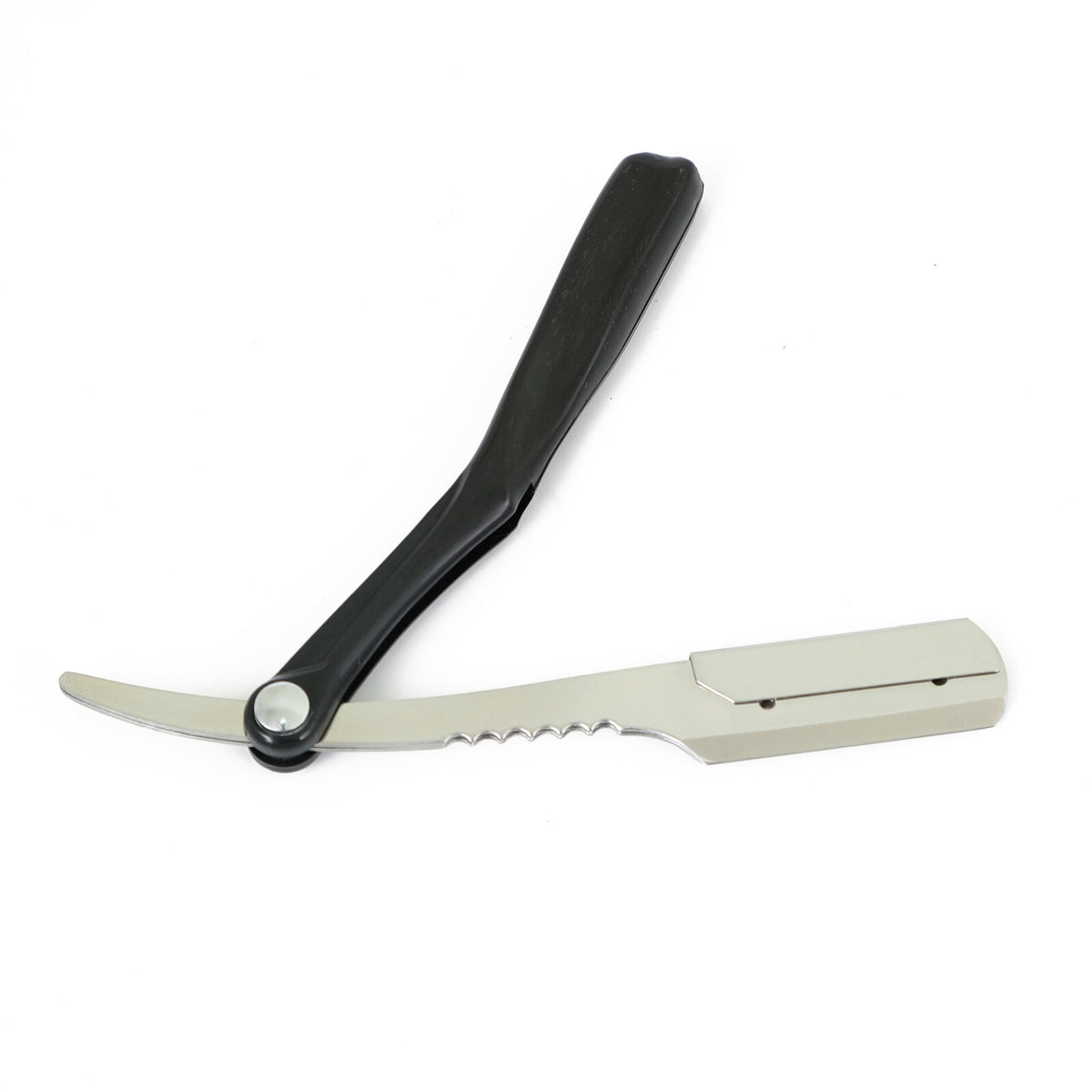 Professional Barber Straight Razor Kit with 100 Blades - Stainless Steel & Black Handle