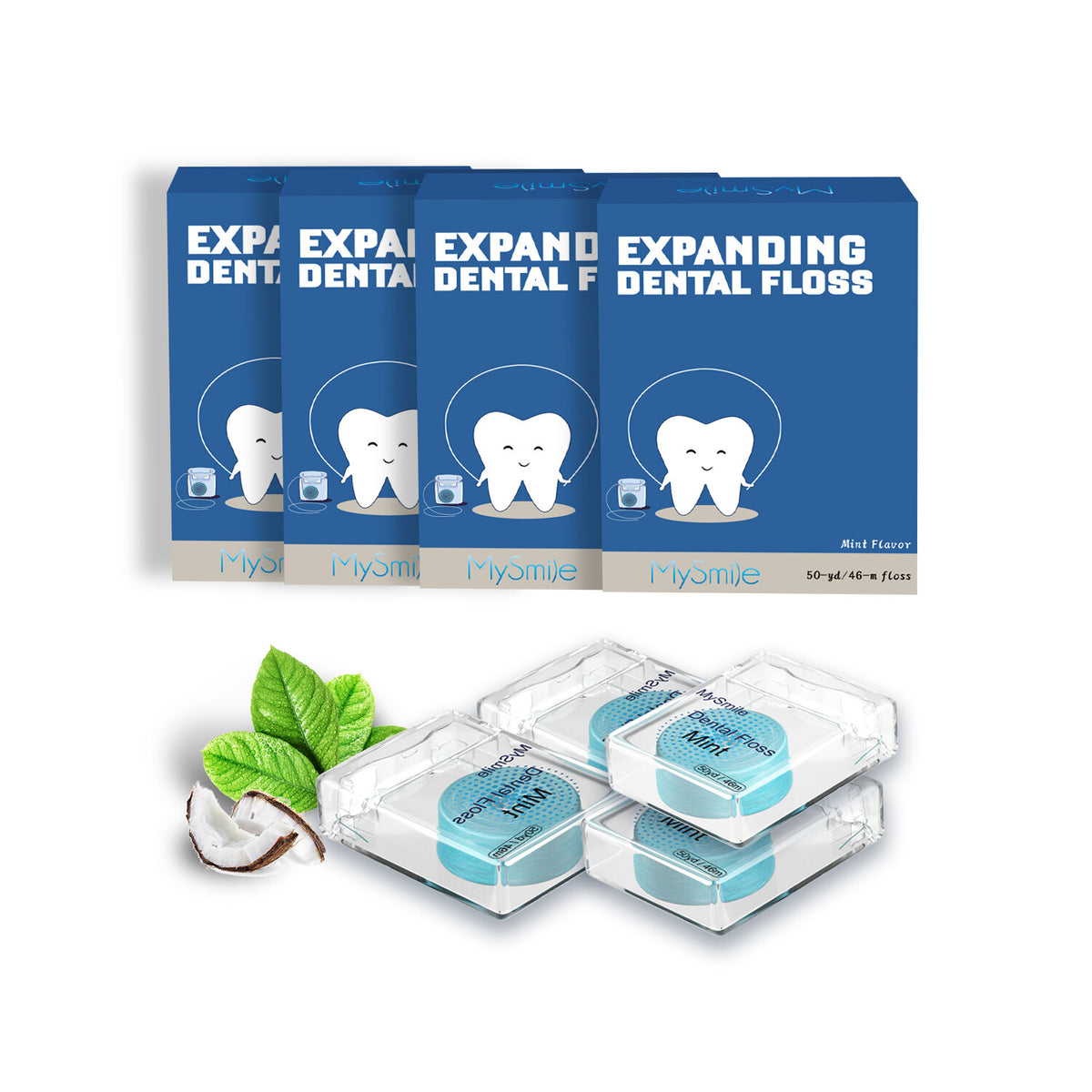 Expanding Dental Floss Pack - Gentle, Shred-Resistant Mint Floss for Sensitive Gums