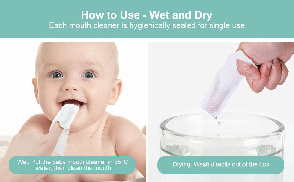 Baby Tongue Cleaner Wipes & Finger Toothbrush Set - Gentle Oral Hygiene