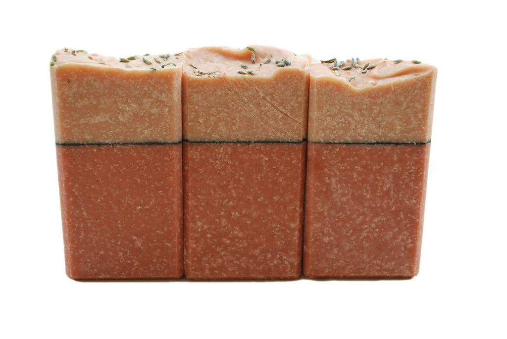 Himalayan Pink Salt Bar Soap with Essential Oils - Rose Geranium, Bergamot & Lavender, 3-Pack